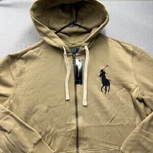 Polo Ralph Lauren Big Pony Zip Hoodie 2XL NWT Tan Black Pony